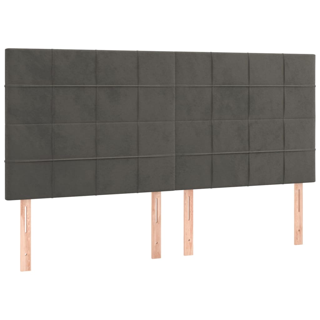 Kopfteil Hellgrau 80x5x118/128 cm Samt