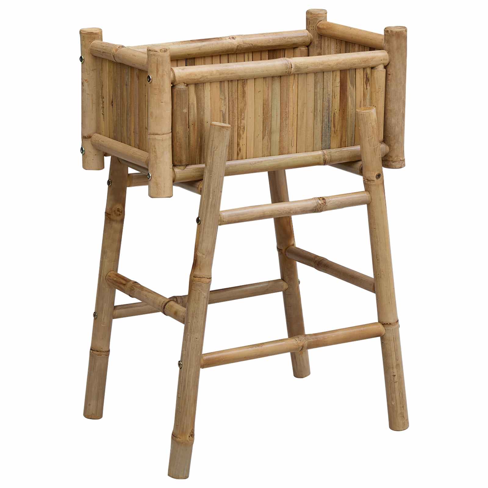 Gartenpflanzer mit Halter Natur 100 x 38 x 74 cm Bambus