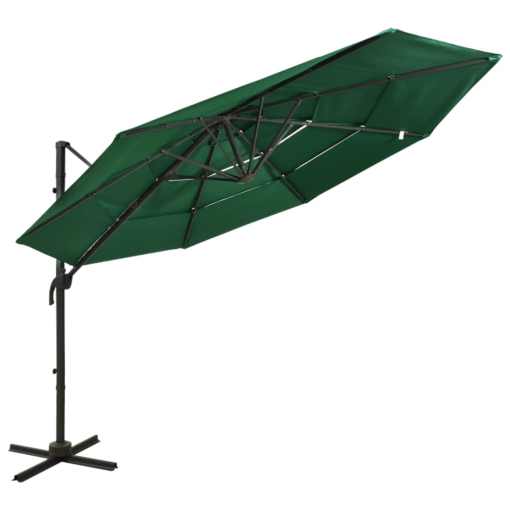 Sonnenschirm mit Aluminium-Mast 4-lagig Sandfarben 3x3 m