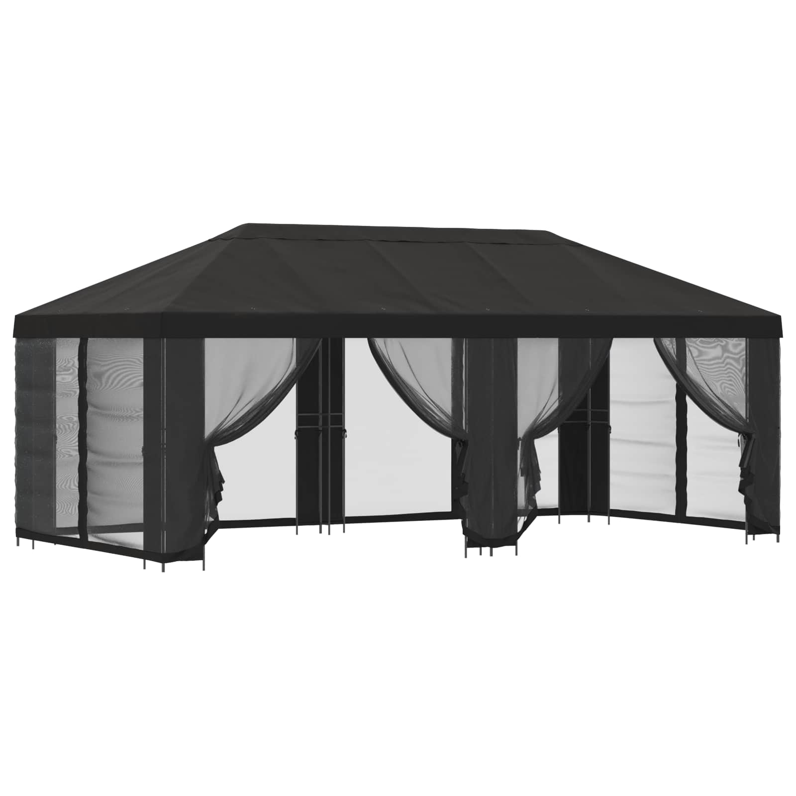 Pavillon mit Seitenwänden 6 x 3 m Beige Polyester und Stahl 190