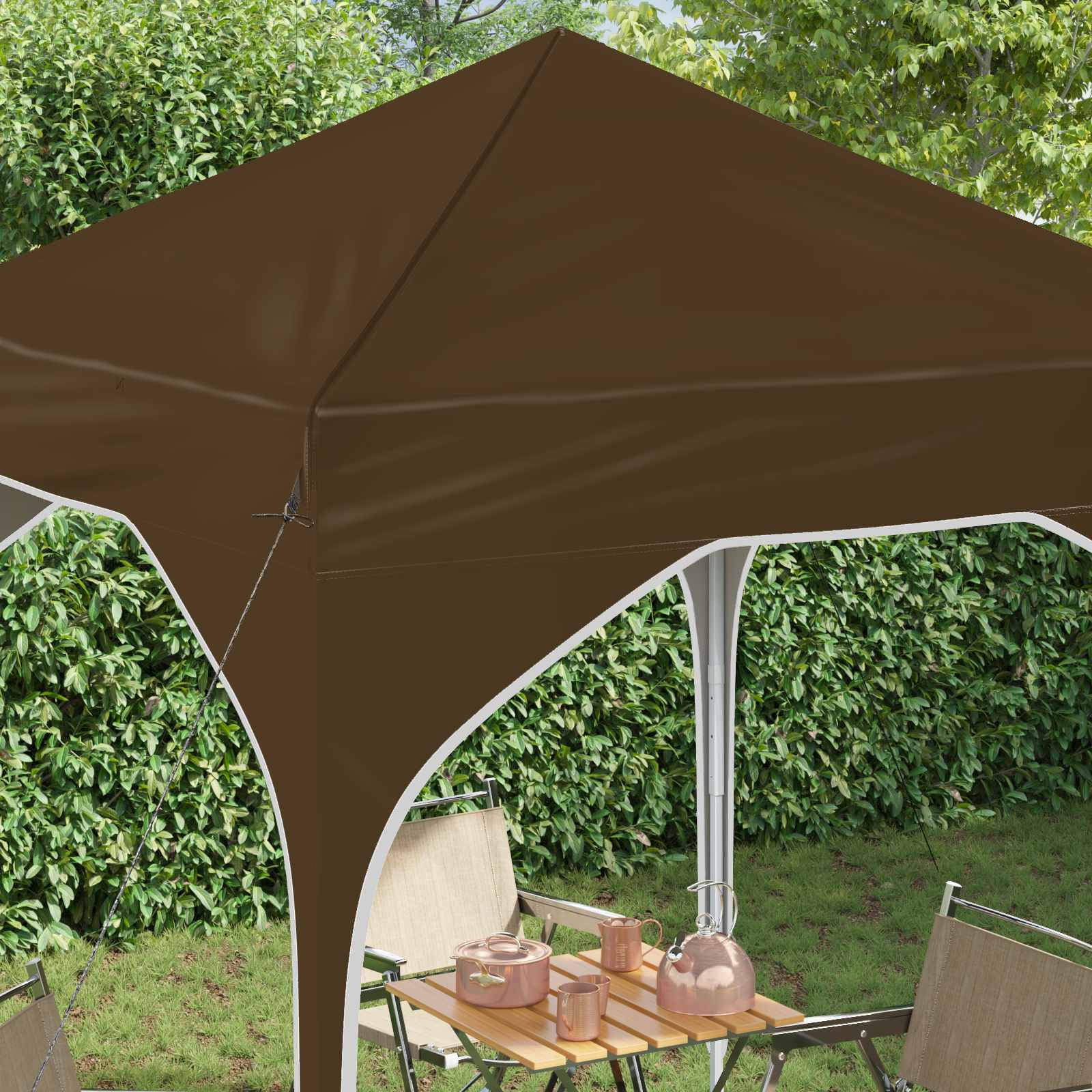 Pop-up Partyzelt 194 x 194 x 245 cm Creme