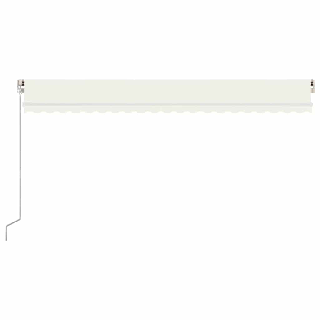 Markise Manuell Einziehbar mit LED 300x250 cm Blau und Weiß
