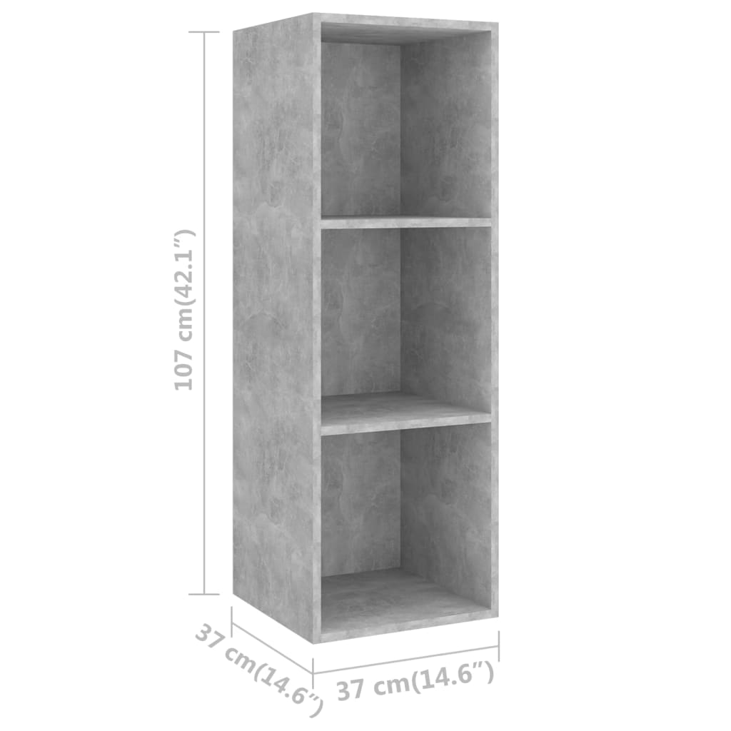 3-tlg. TV-Schrank-Set Grau Holzwerkstoff