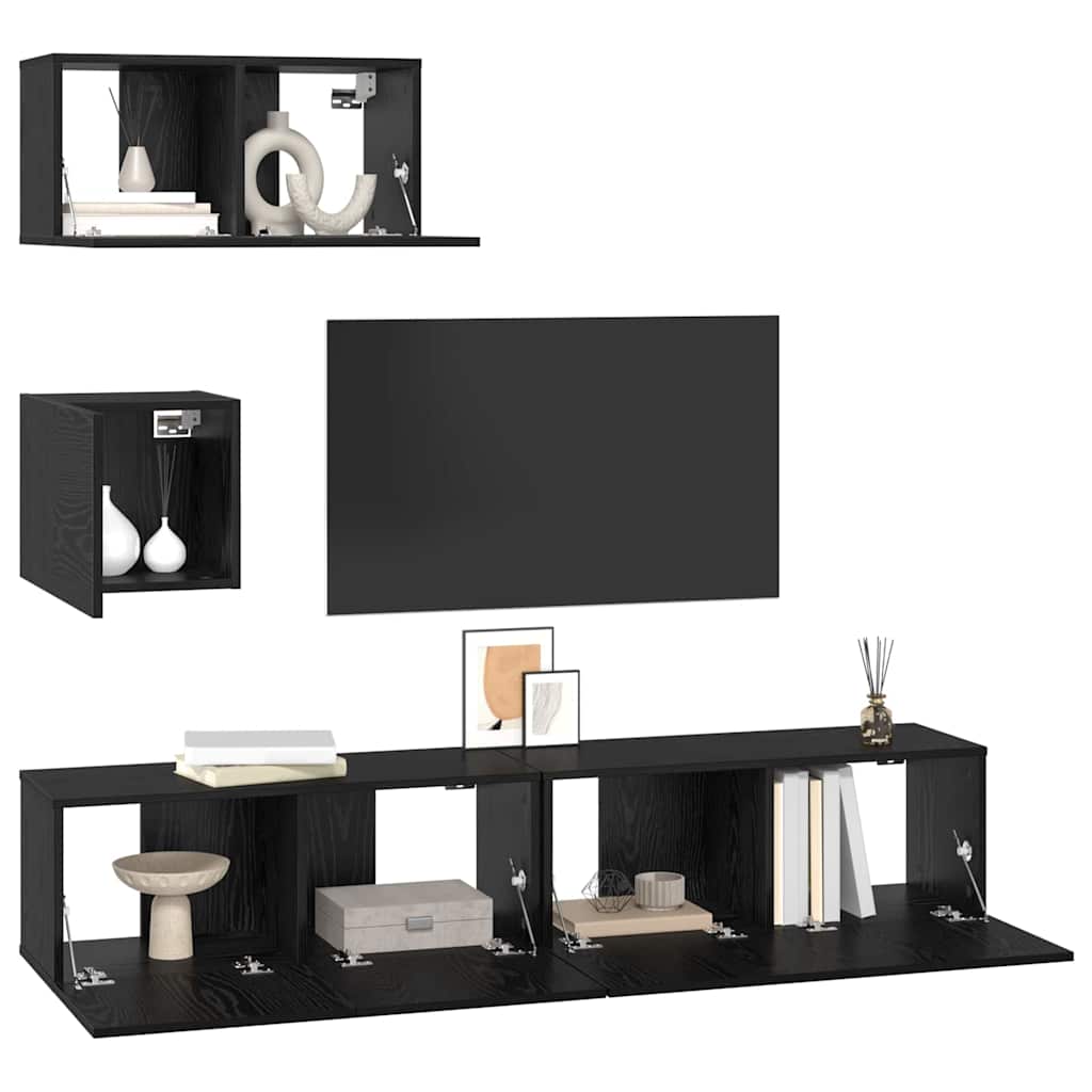 4-tlg. TV-Schrank-Set Weiß Holzwerkstoff