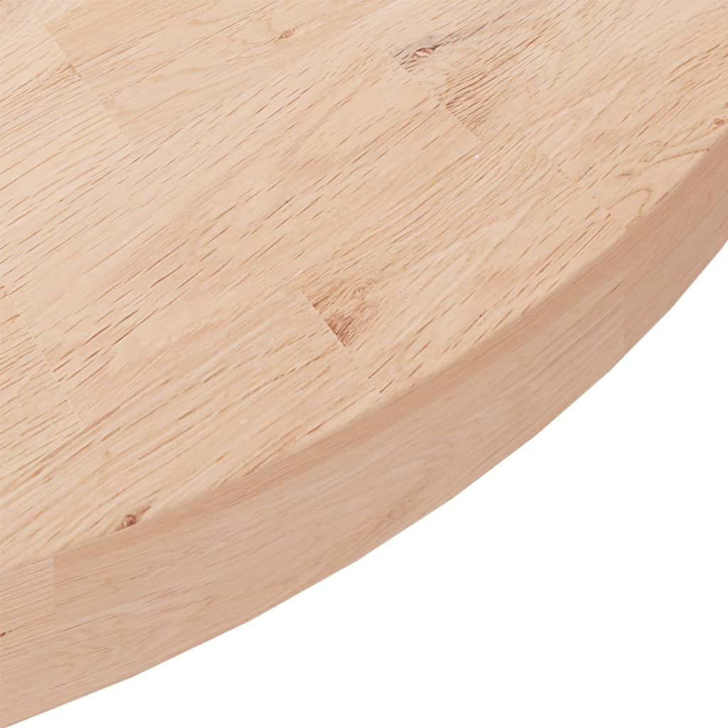 Runde Tischplatte Ø30x1,5 cm Unbehandeltes Massivholz Eiche
