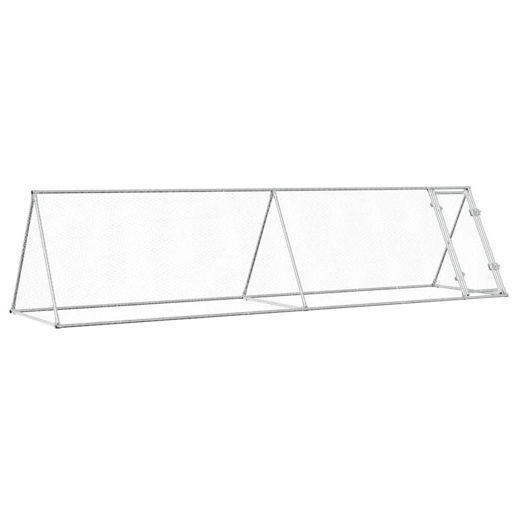 Hühnerkäfig Silbern 200x105x91 cm Verzinkter Stahl
