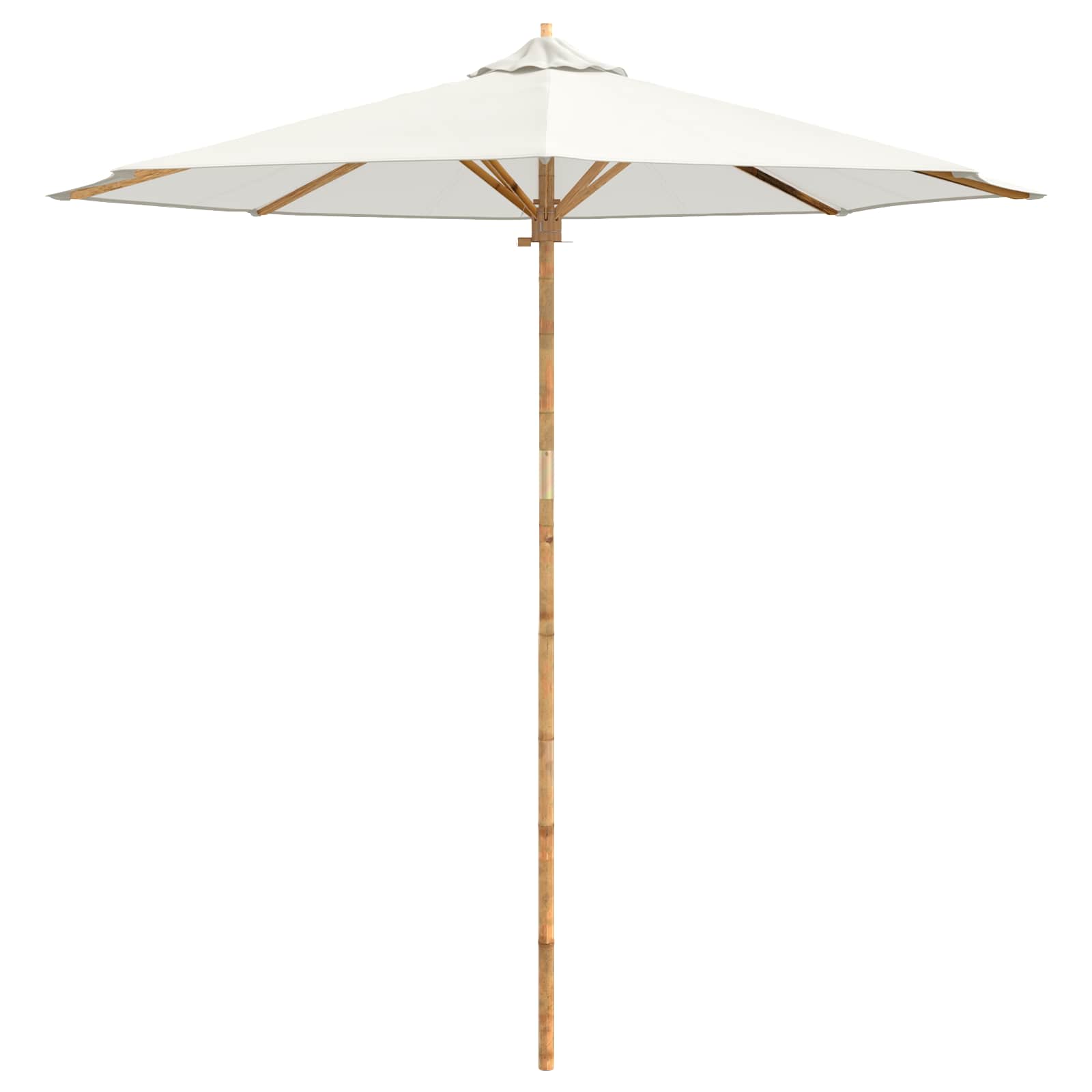 Garten-Sonnenschirm Cremeweiß Ø 150 x 210 cm Bambus