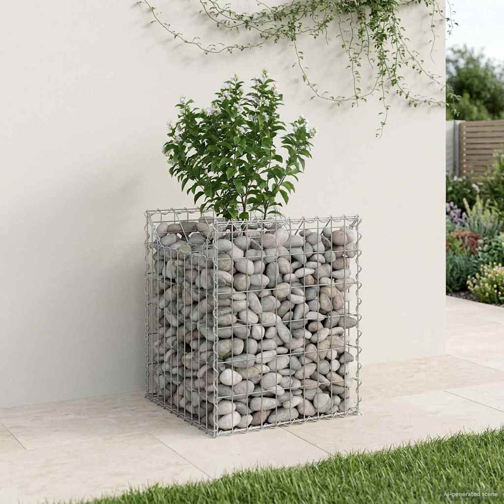 Gabionen-Hochbeet 2 pcs Silber