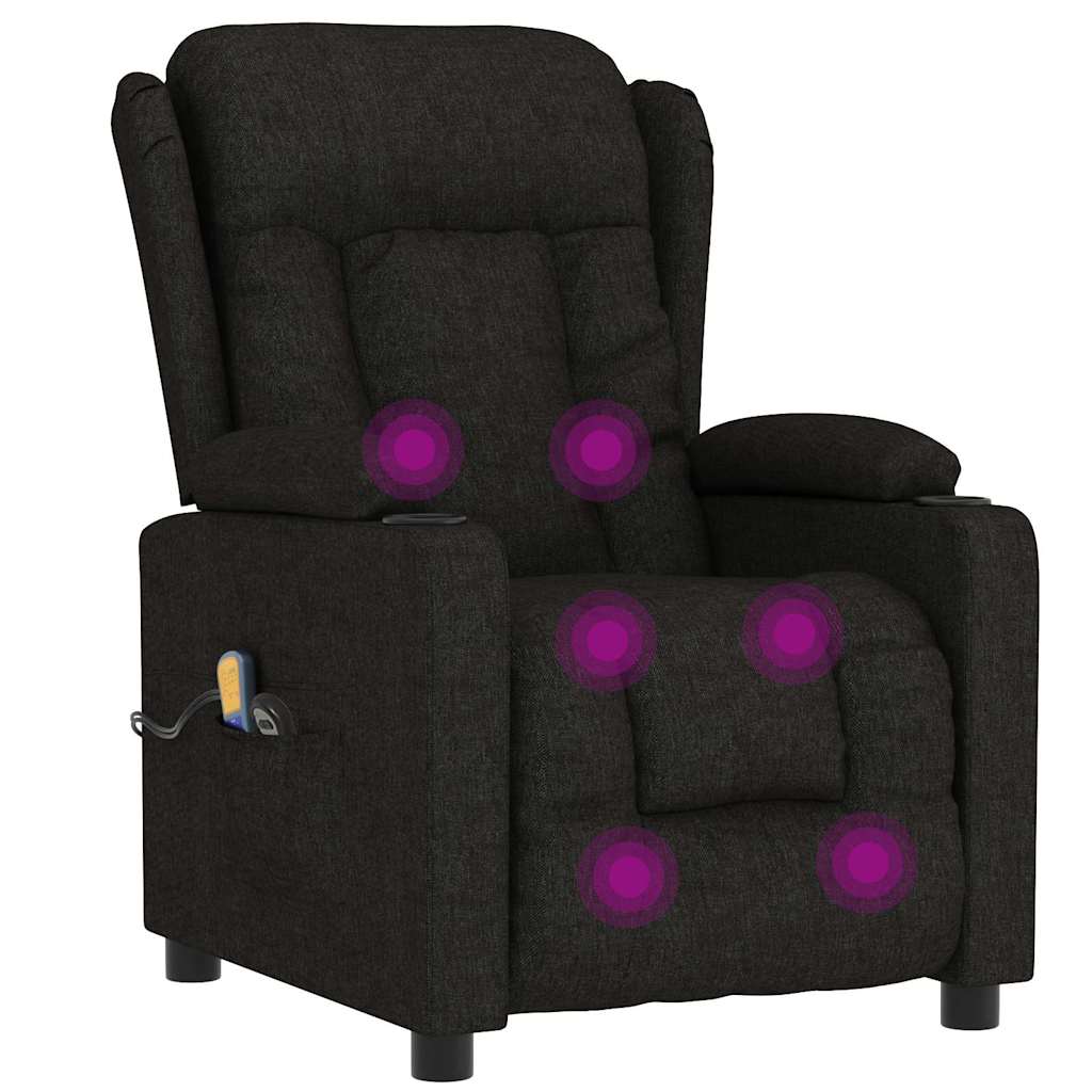 Massagesessel Elektrisch Hellgrau Stoff