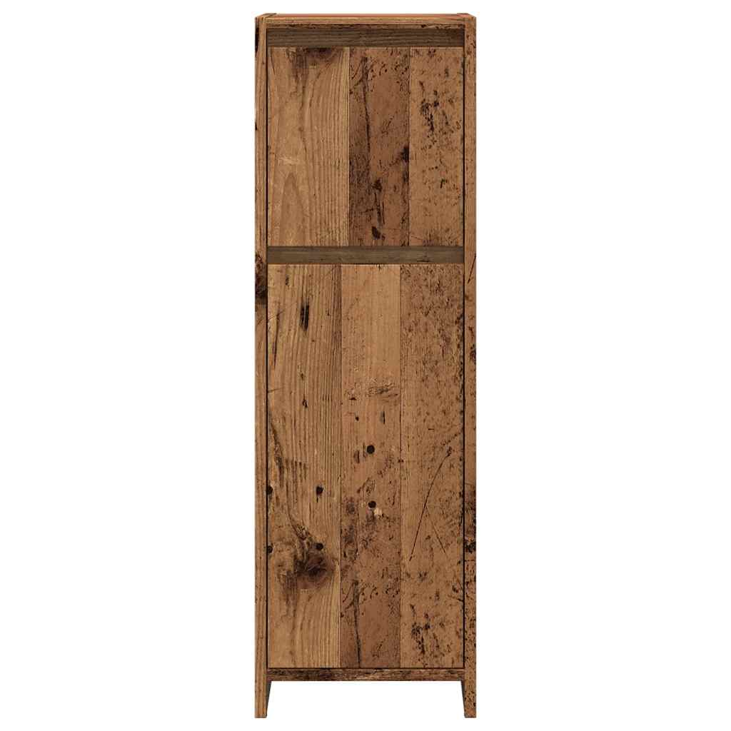 Badezimmerschrank Weiß 30x30x95 cm Holzwerkstoff