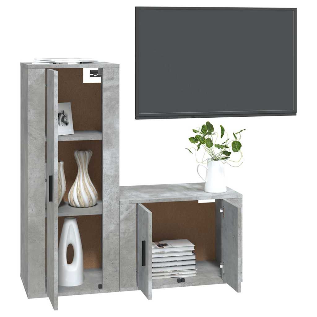 2-tlg. TV-Schrank-Set Weiß Holzwerkstoff
