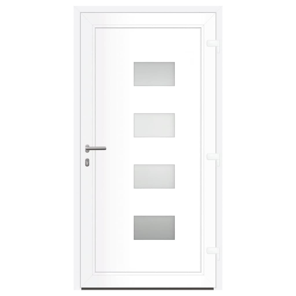 Haustür Anthrazit 100x210 cm Aluminium und PVC