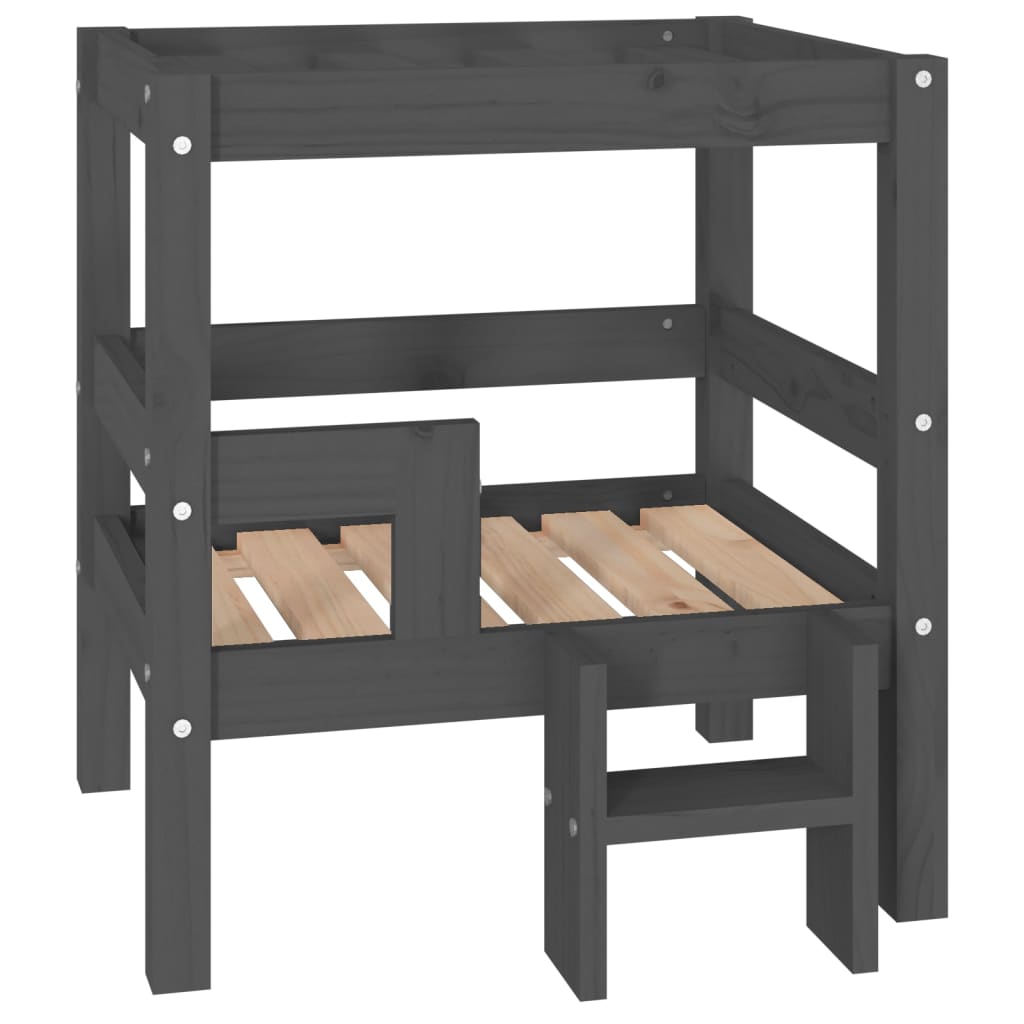 Hundebett Weiß 55,5x53,5x60 cm Massivholz Kiefer