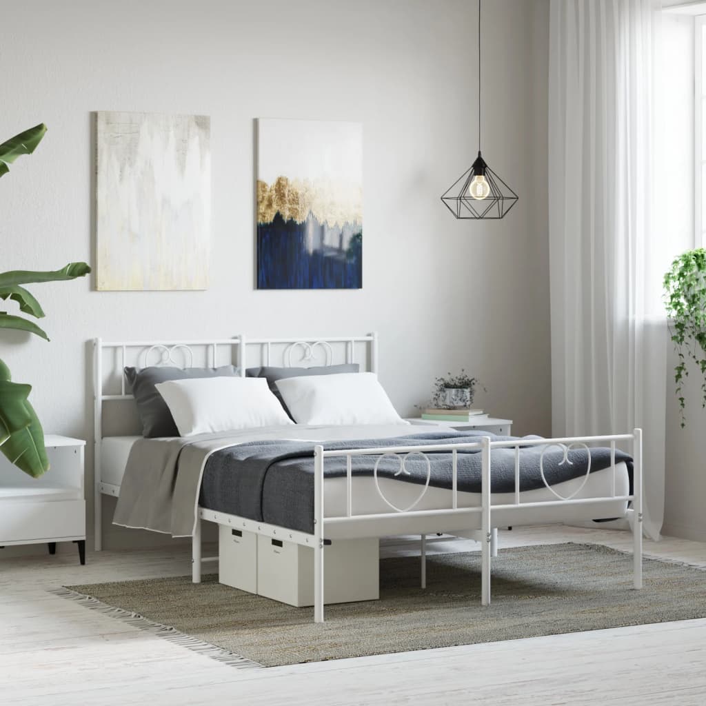 Bettgestell mit Kopfteil Metall Schwarz 100x190 cm