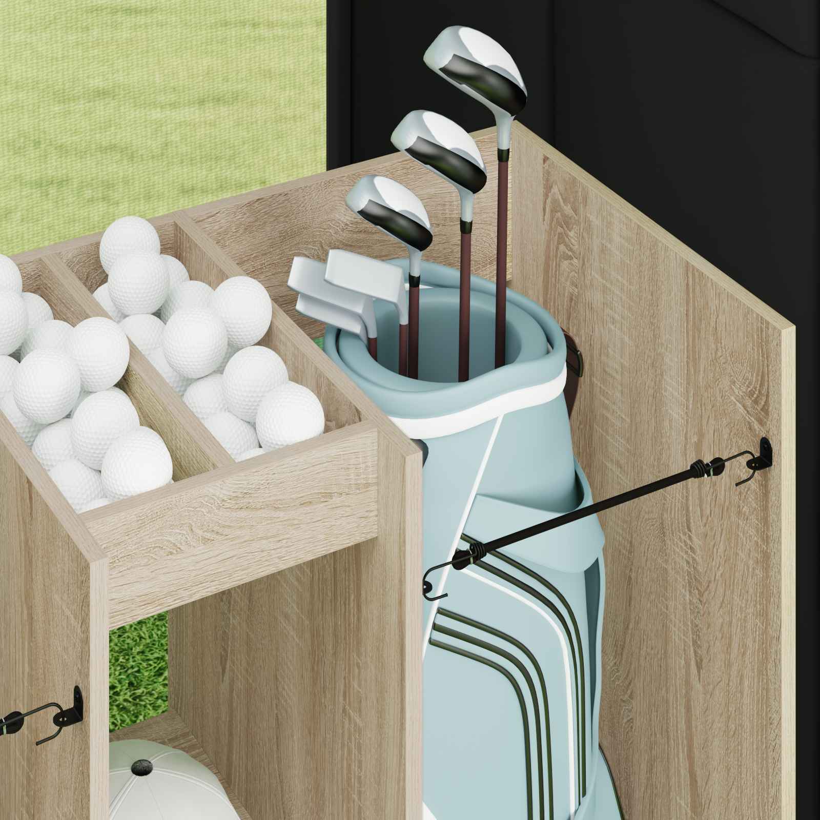 Golf Schrank Mit Rad Uni Weiß 65 x 45 x 98 cm