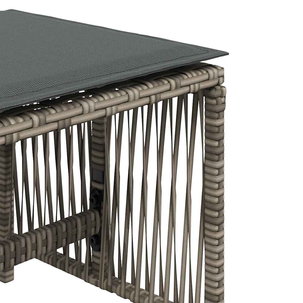 Gartenhocker mit Kissen 4 Stk. Schwarz 41x41x36 cm Poly Rattan