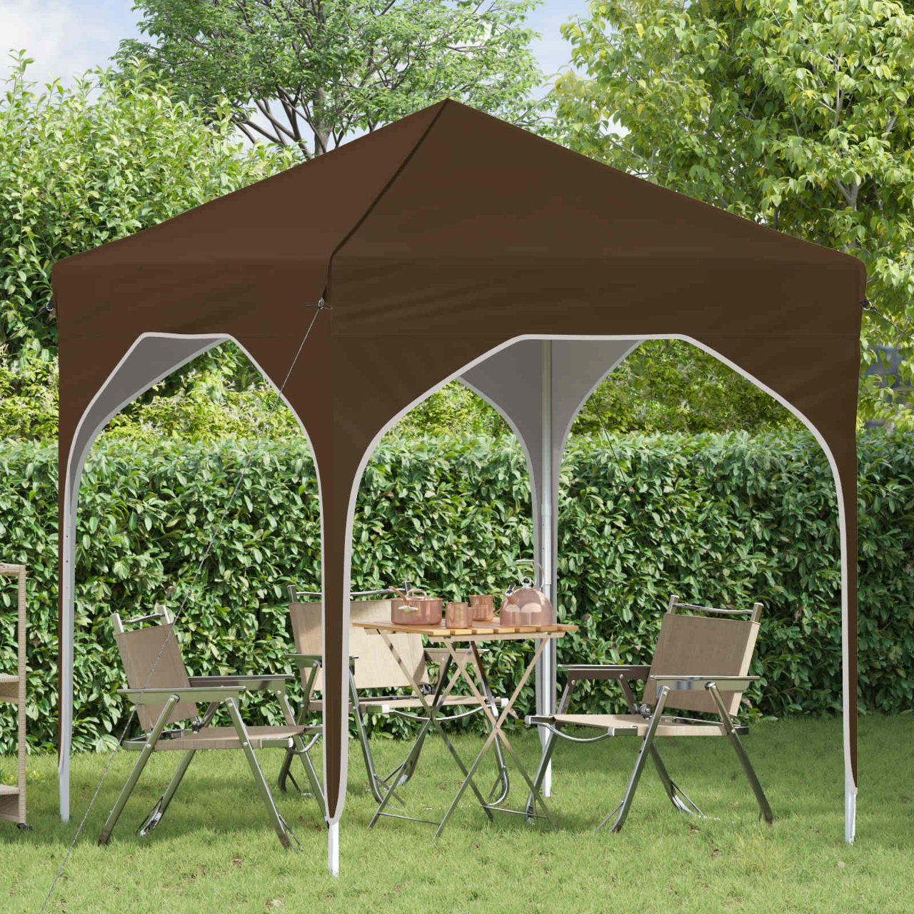 Pop-up Partyzelt 194 x 194 x 245 cm Creme