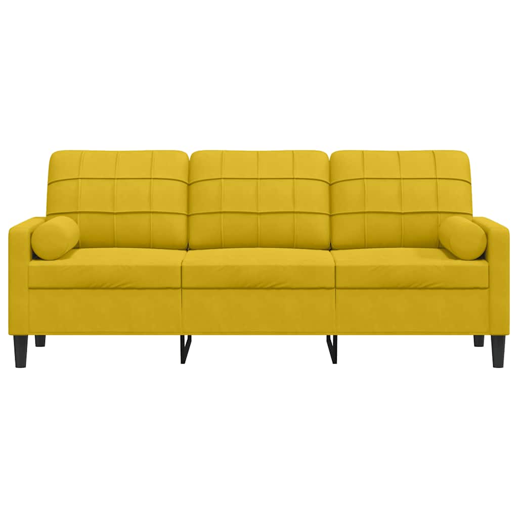 2-Sitzer-Sofa mit Zierkissen Hellgrau 120 cm Samt