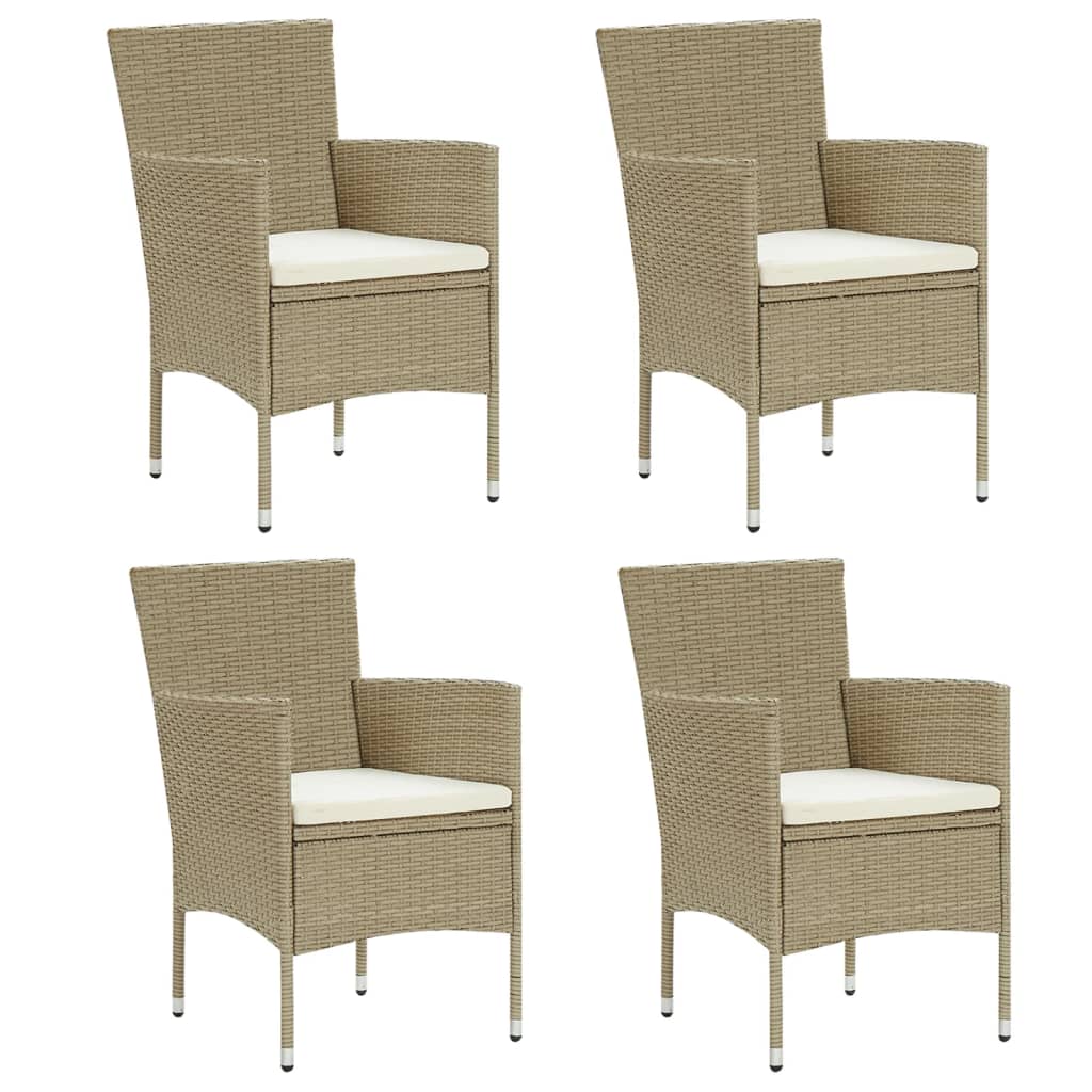 Garten-Essstühle 4 Stk. Poly Rattan Schwarz