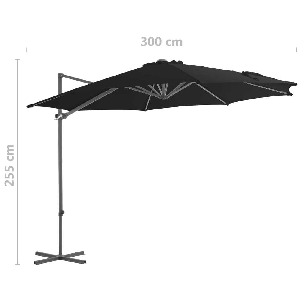 Ampelschirm mit Stahl-Mast 250x250 cm Bordeauxrot