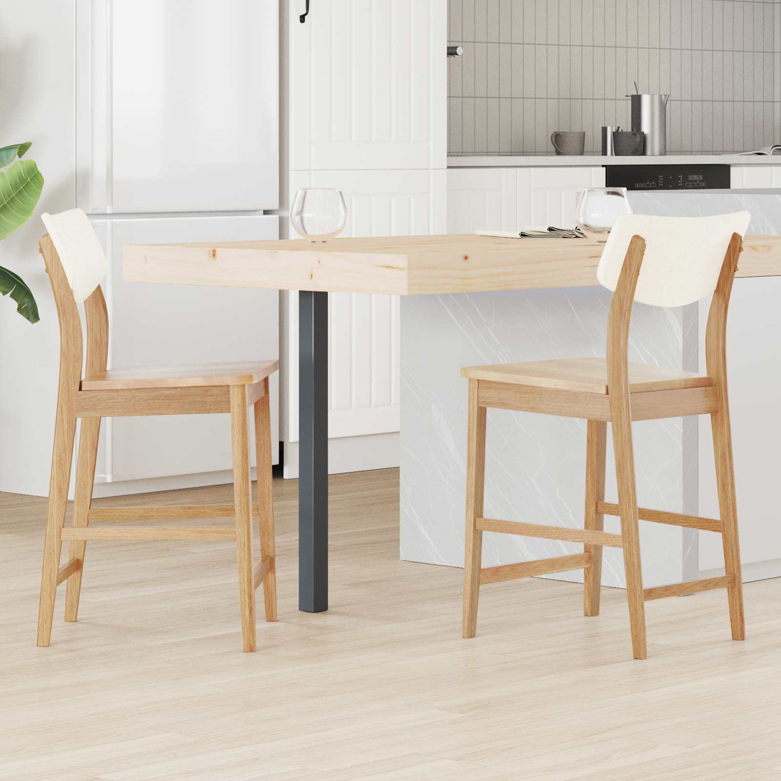 Esszimmerstühle 2 pcs Hellbraun 48 x 49 x 95 cm