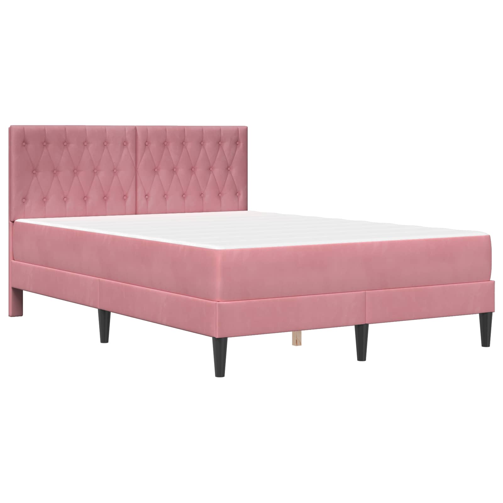 Bettgestell mit Matratze mit Kopfteil Hellgrau 80 x 200 cm Samt