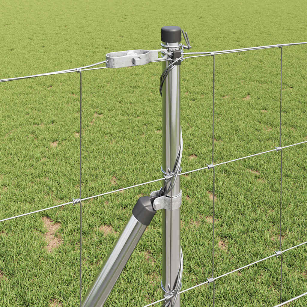 Ground Fix Geschweißter Drahtzaun 25 x 0,8 m Silber Netz