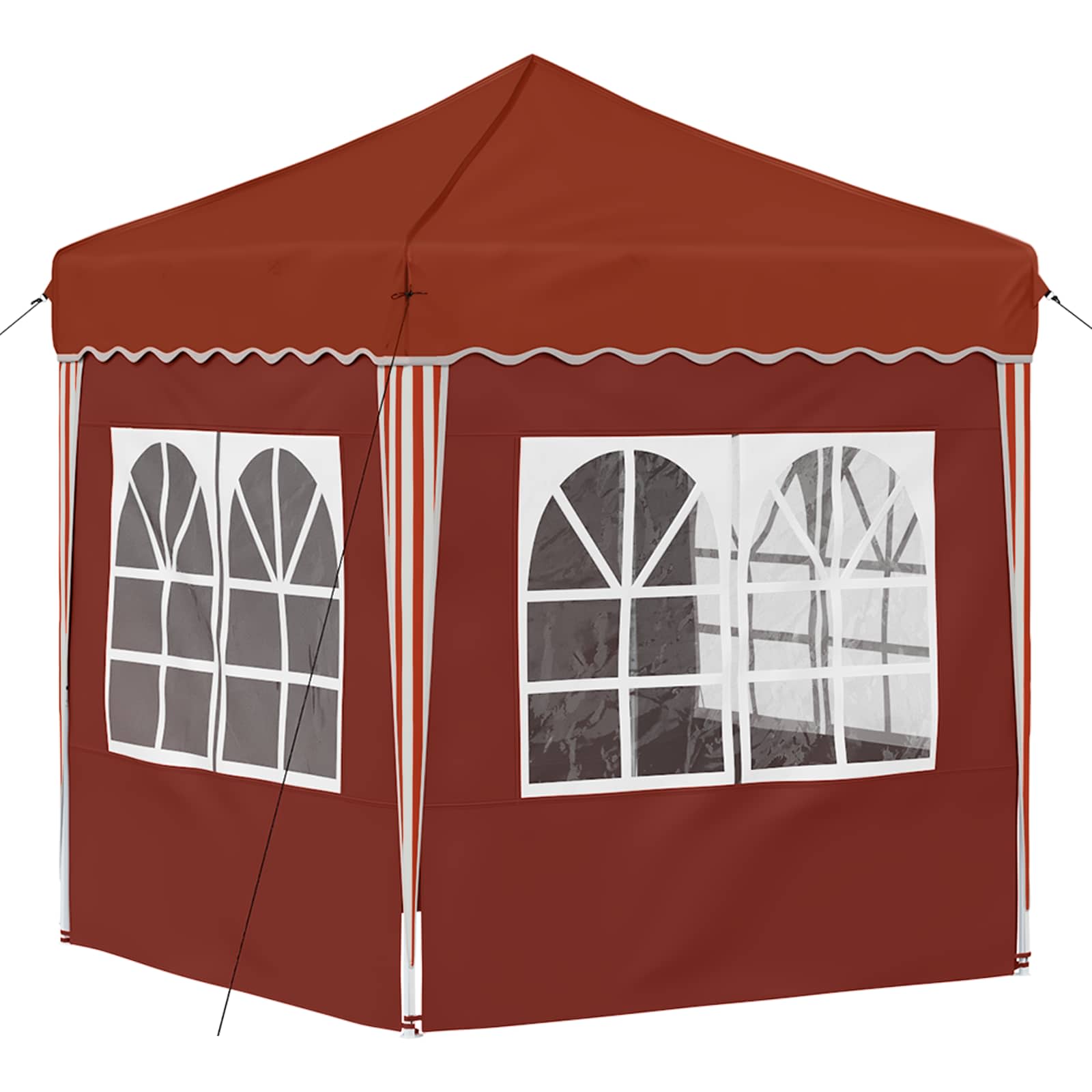 Pop-up Partyzelt 195 x 195 x 245 cm Creme Oxford-Stoff