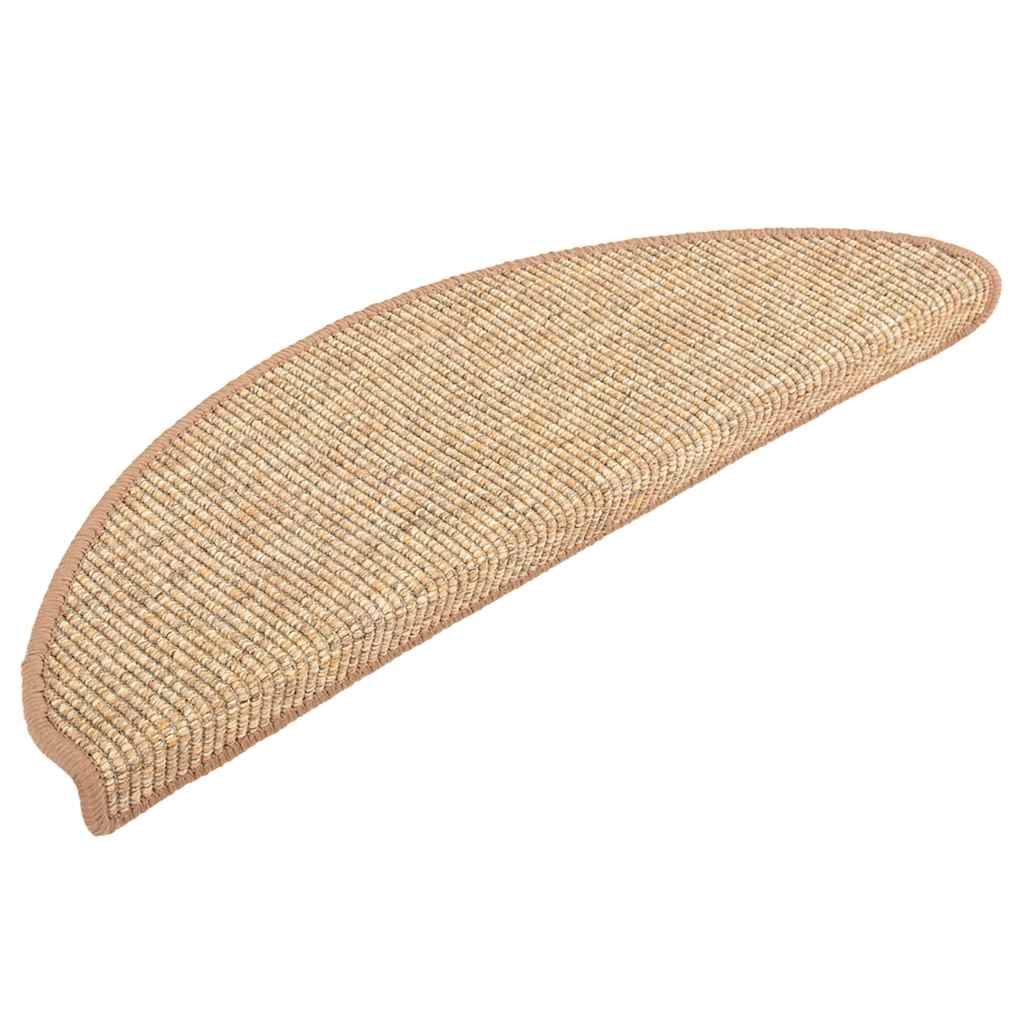 Stufenmatten 15 Stk. 56x17x3 cm Beige und Grau Halbrund