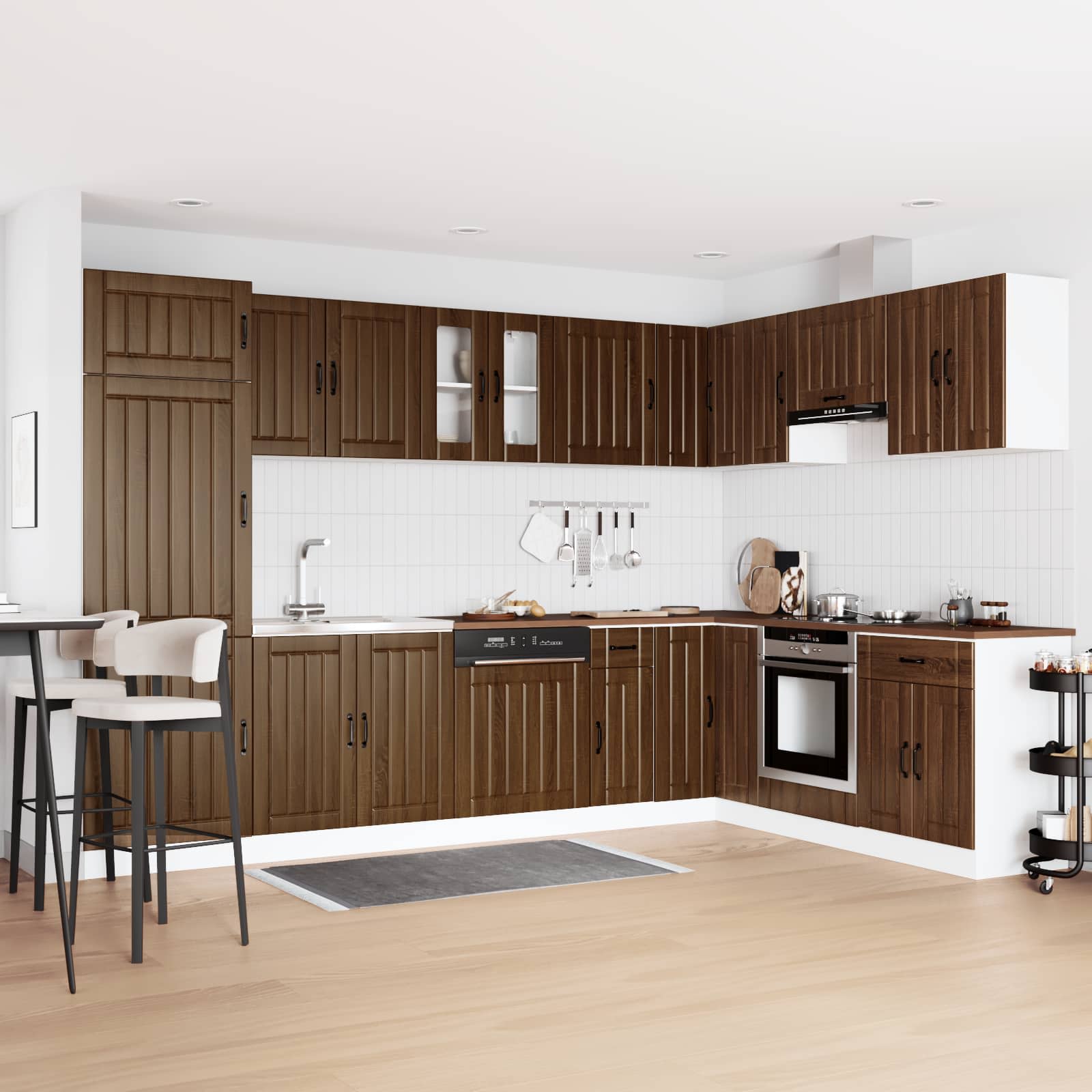 Waschbecken-Unterschrank mit Tür Lucca 2 pcs Weiß Holzwerkstoff