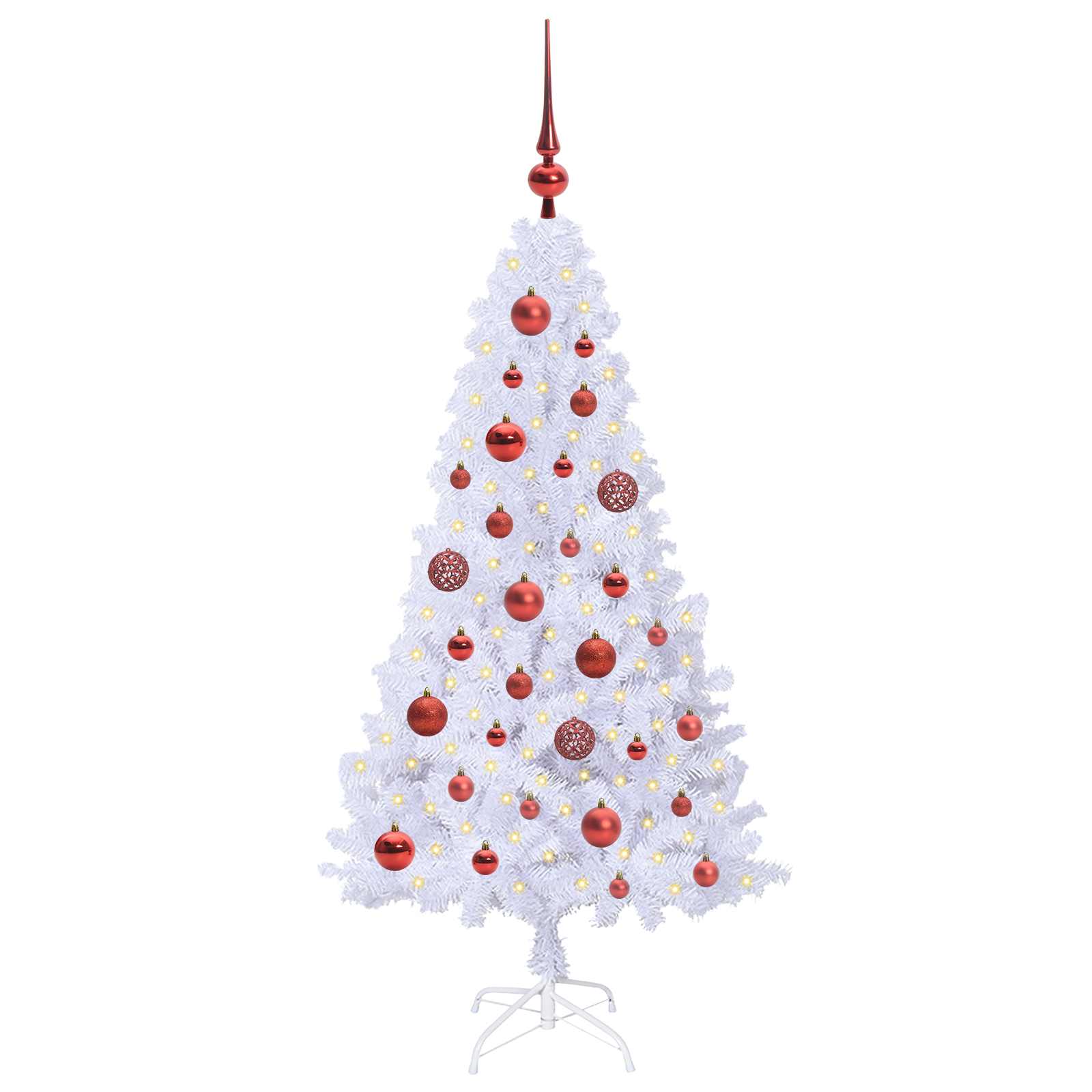 Künstlicher Weihnachtsbaum Weiß 120 cm PVC und Stahl