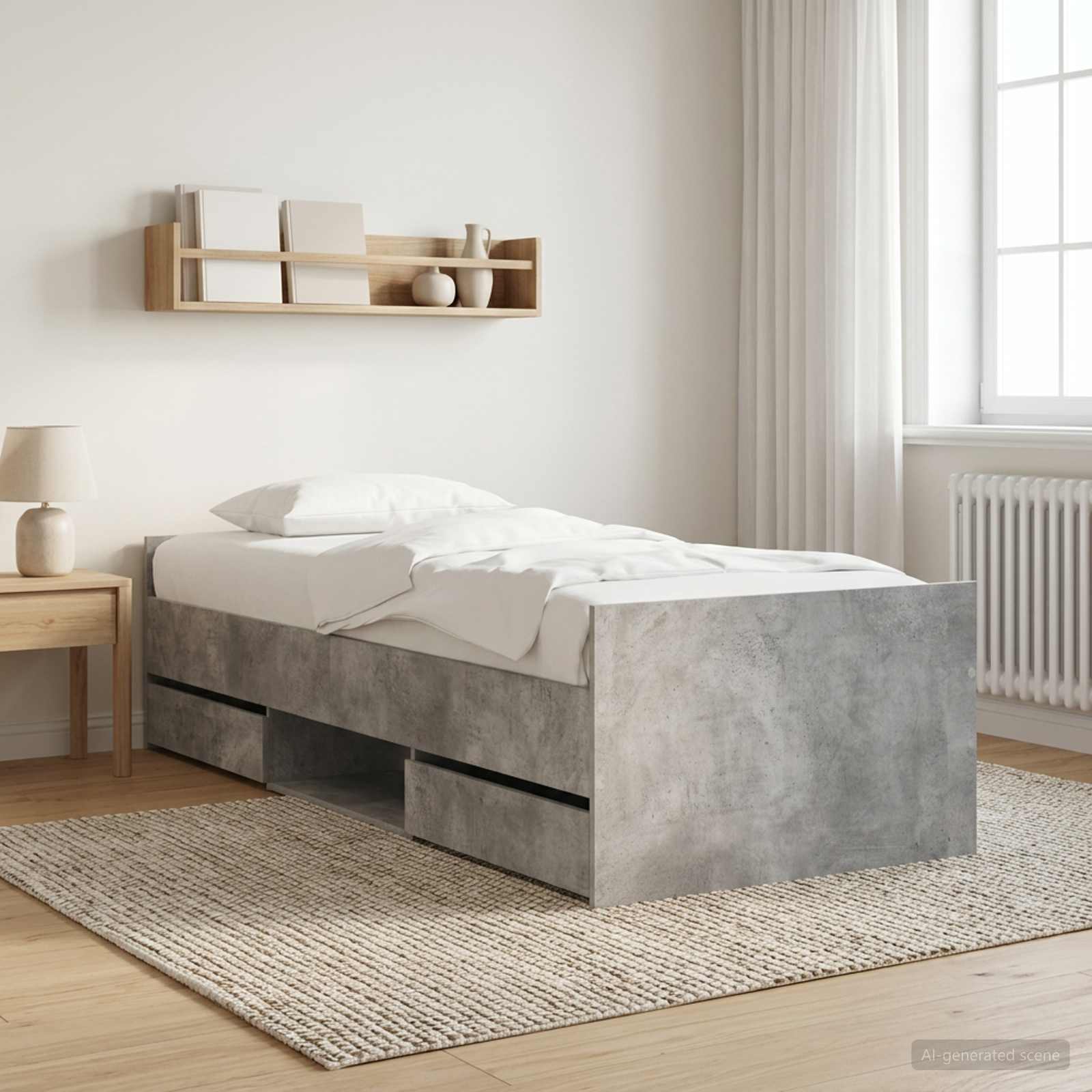 Bettgestell mit Kopf- und Fußteil Weiß 100x200 cm