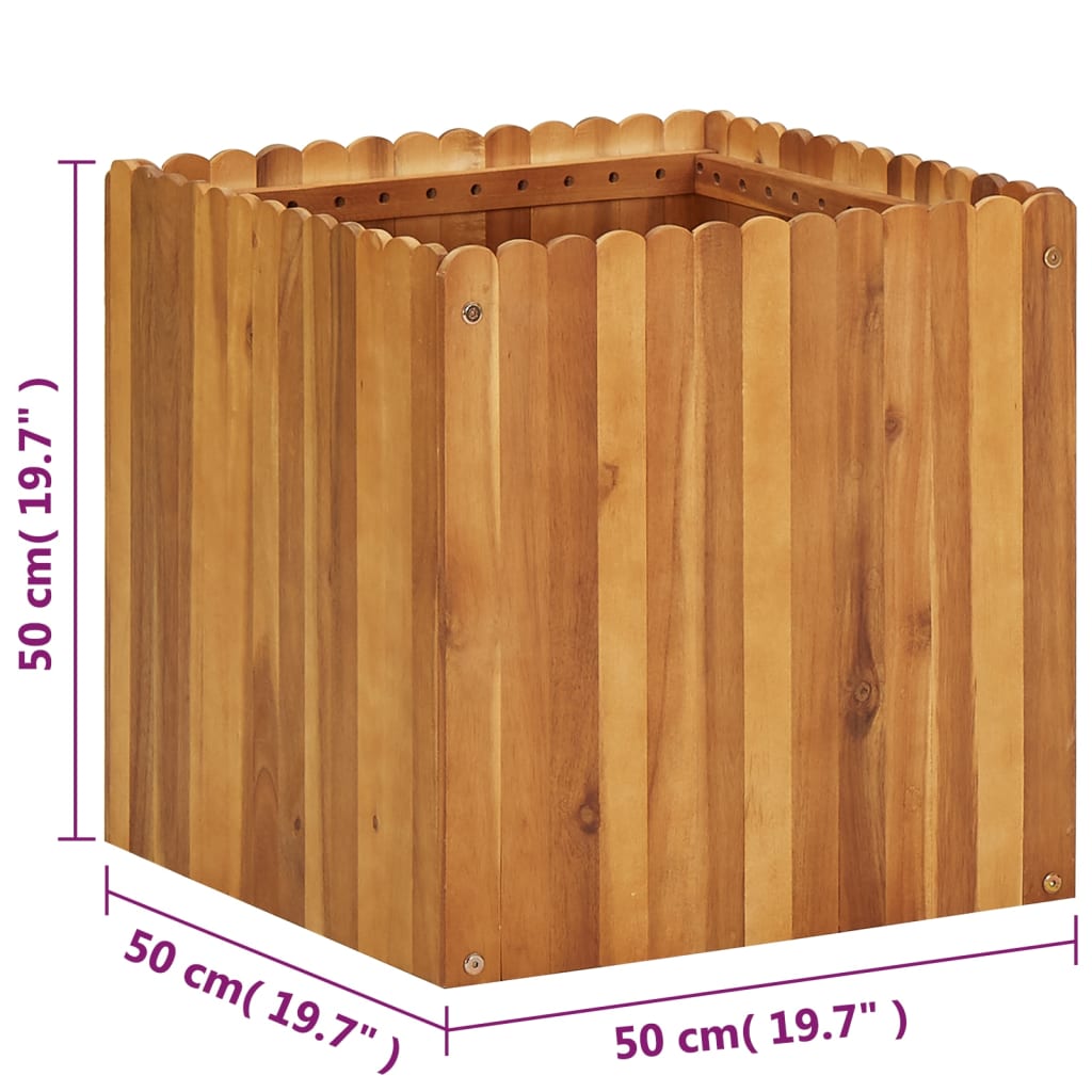 Garten-Hochbeet 50 x 30 x 25 cm Massivholz Akazie