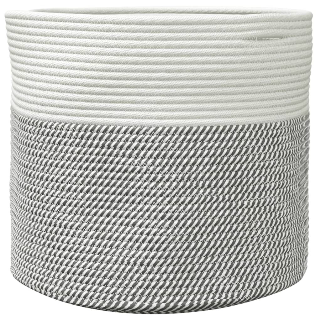 Aufbewahrungskörbe 2 Stk. Grau und Weiß Ø28x28 cm Baumwolle