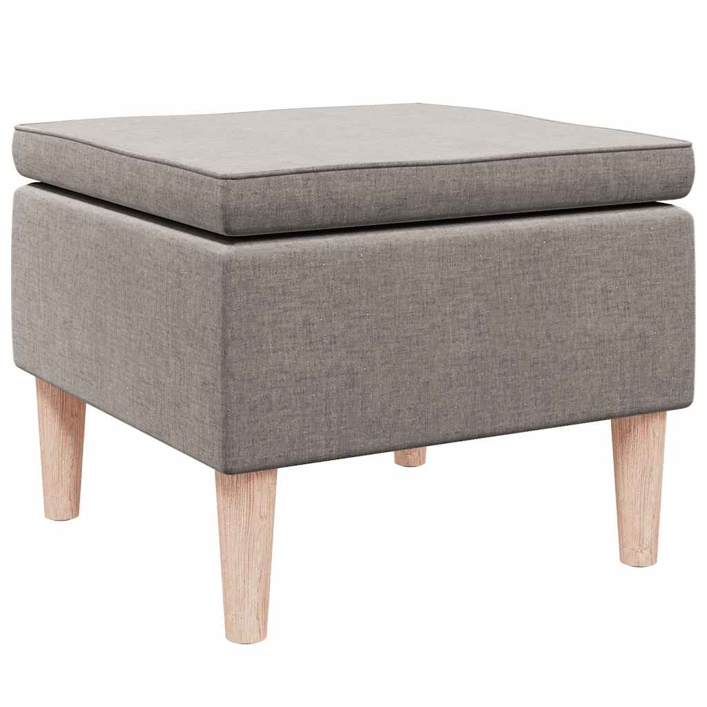 Hocker mit Holzbeinen Schwarz Stoff