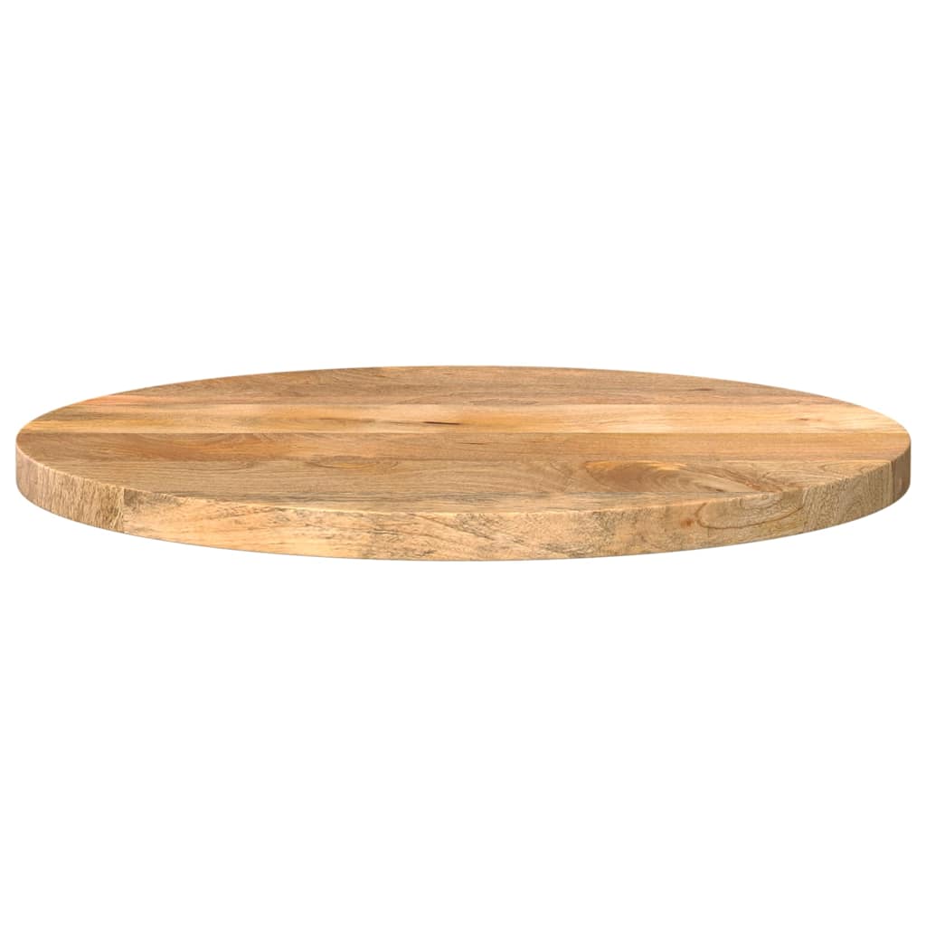 Tischplatte Ø 40x2,5 cm Rund Raues Massives Mangoholz