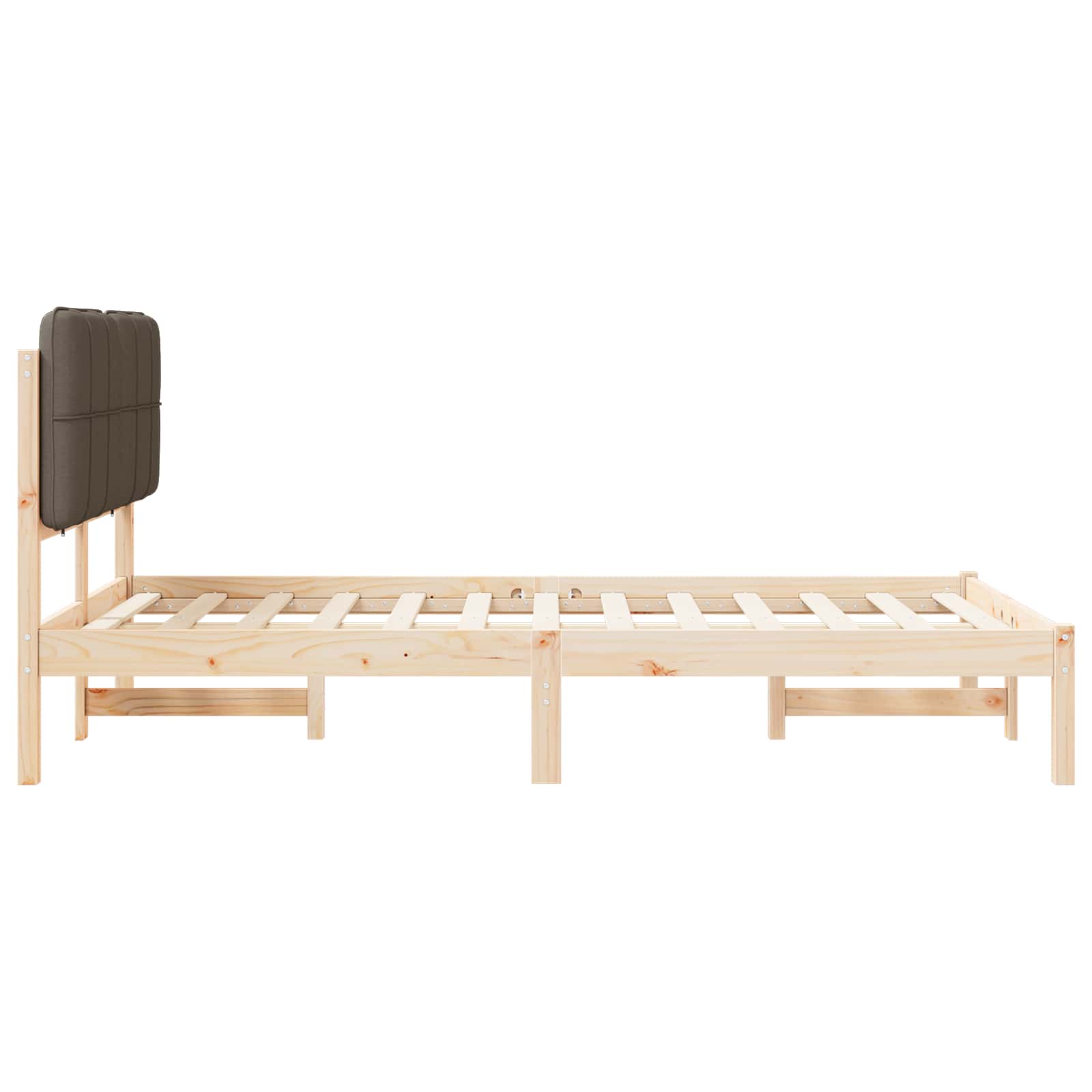 Bettgestell mit gepolstertem Kopfteil Hellgrau 200 x 200 cm