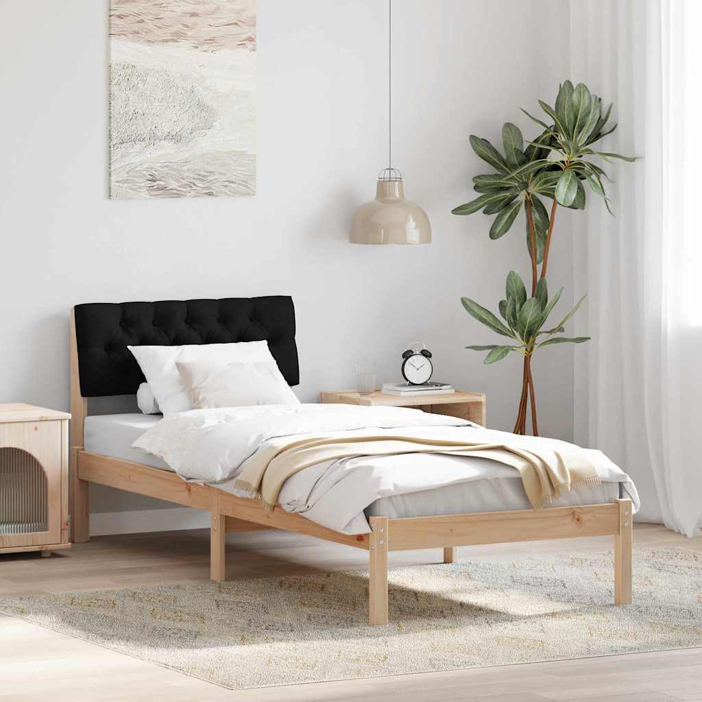 Bettgestell Braun und hellgrau 200 x 200 cm Massivholz Kiefer