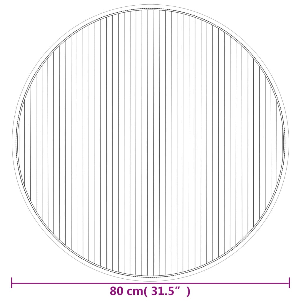 Teppich Rund Schwarz 60 cm Bambus