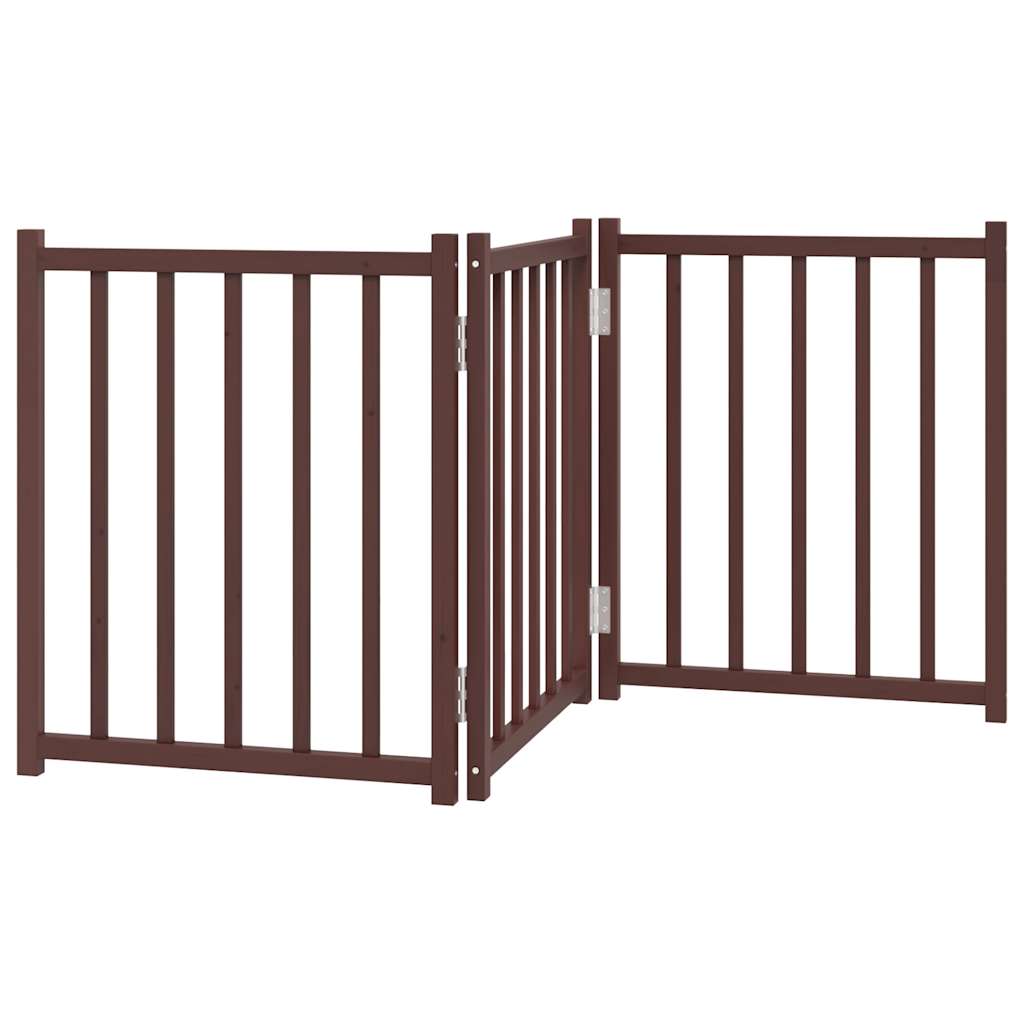 3-tlg. Hundetor Faltbar 150 cm Massivholz Tanne