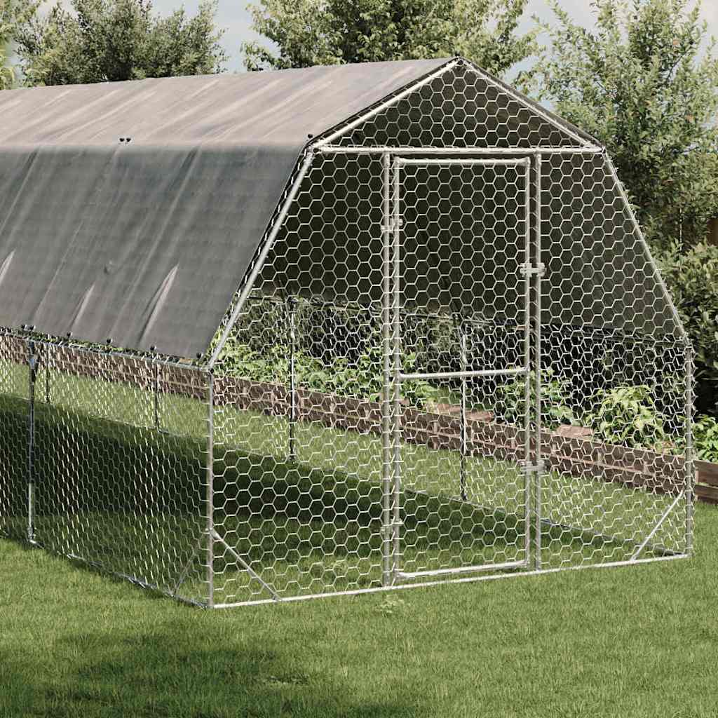 Hühnerstall 2,5x4x2,25 m Verzinkter Stahl
