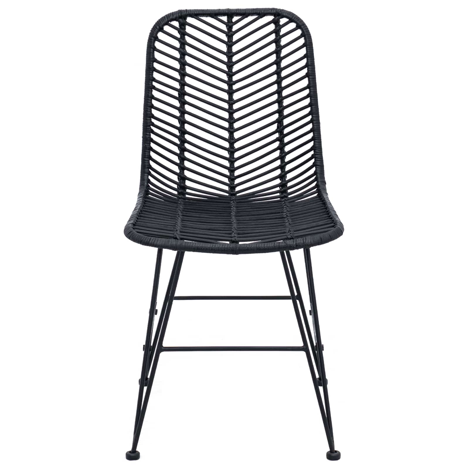 Esszimmerstuhl 2 pcs Rattan und Eisen Natur 44,5 x 54,5 x 85 cm