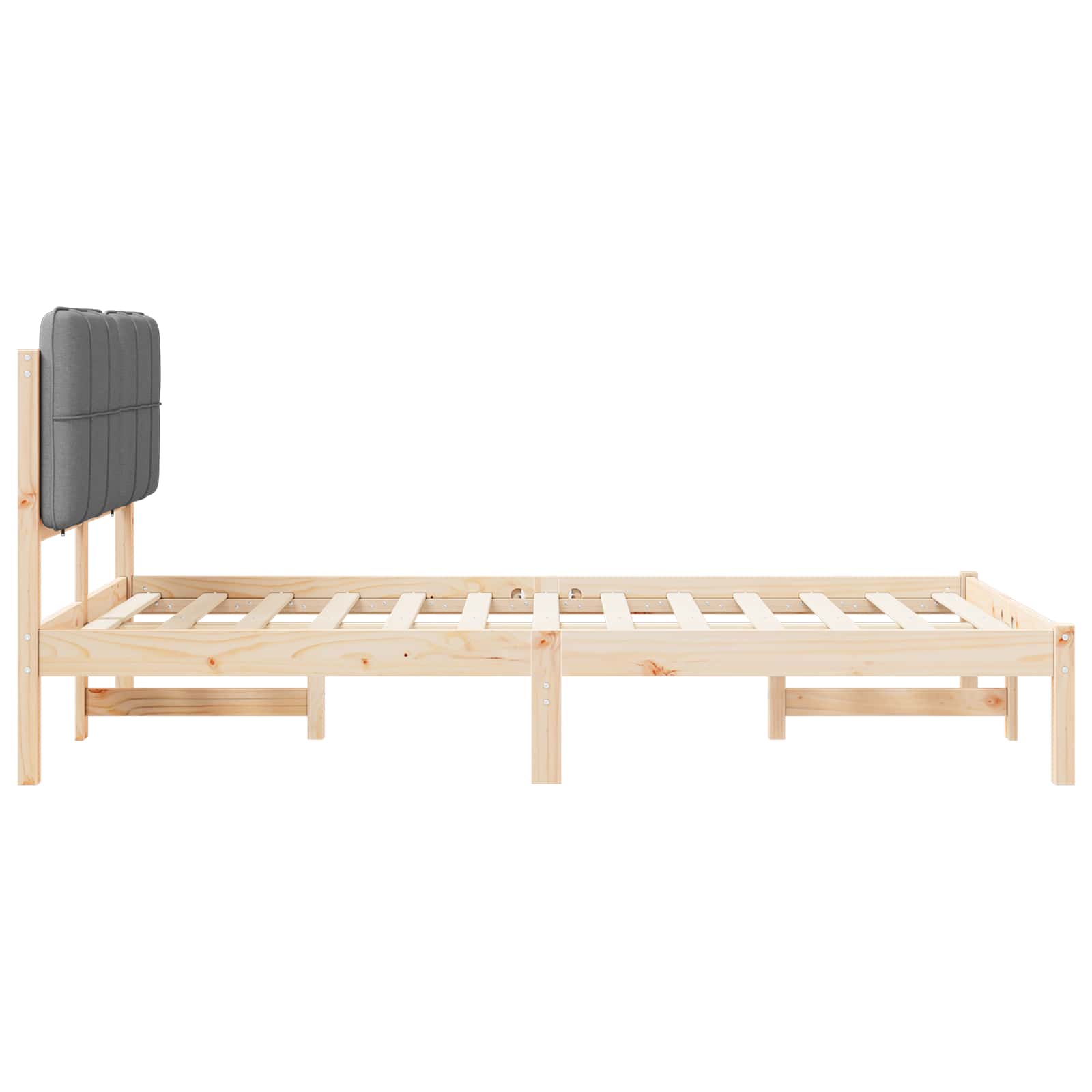 Bettgestell mit gepolstertem Kopfteil Hellgrau 200 x 200 cm