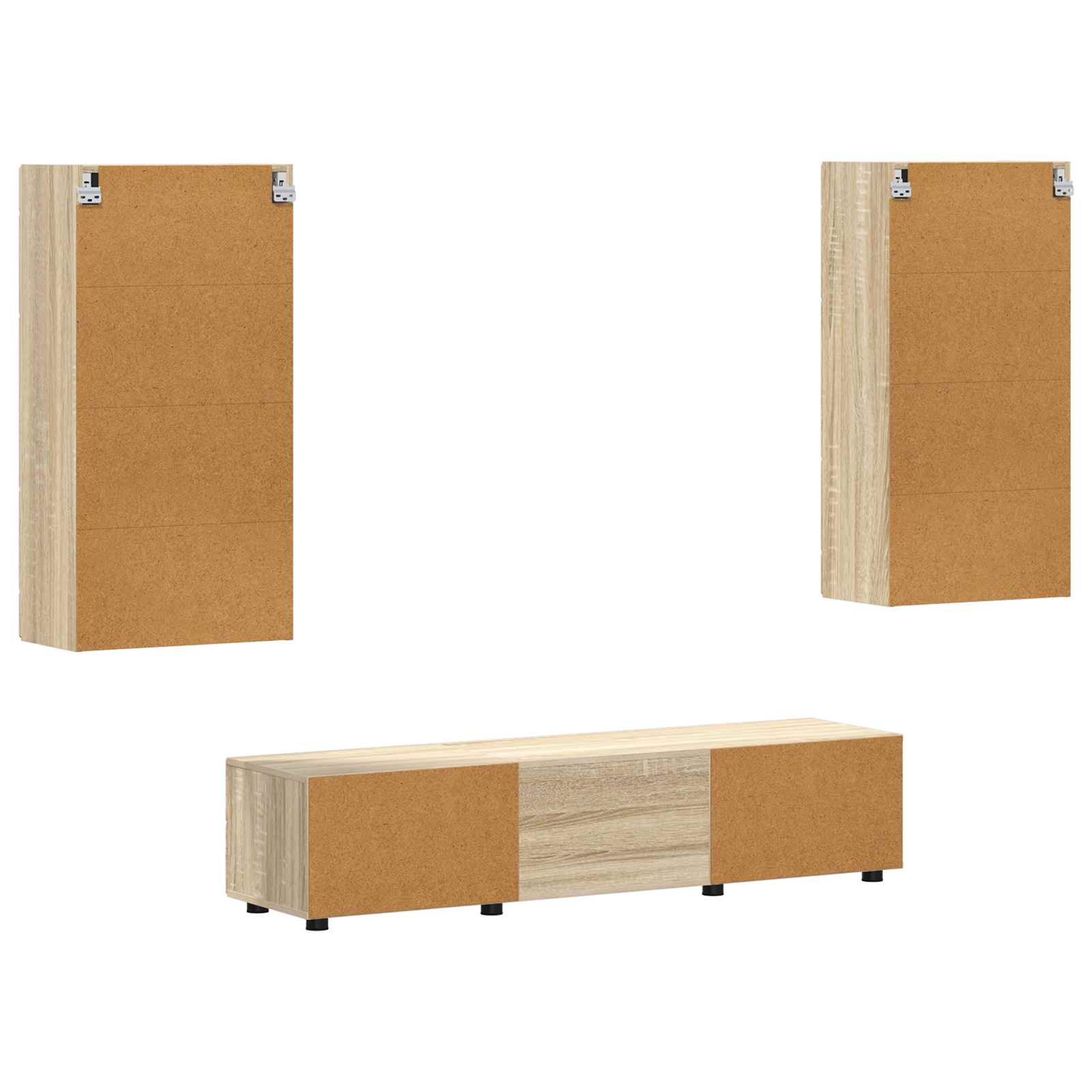 Highboard mit Regal FLORIN Weiß 60 x 35 x 182 cm Holzwerkstoff