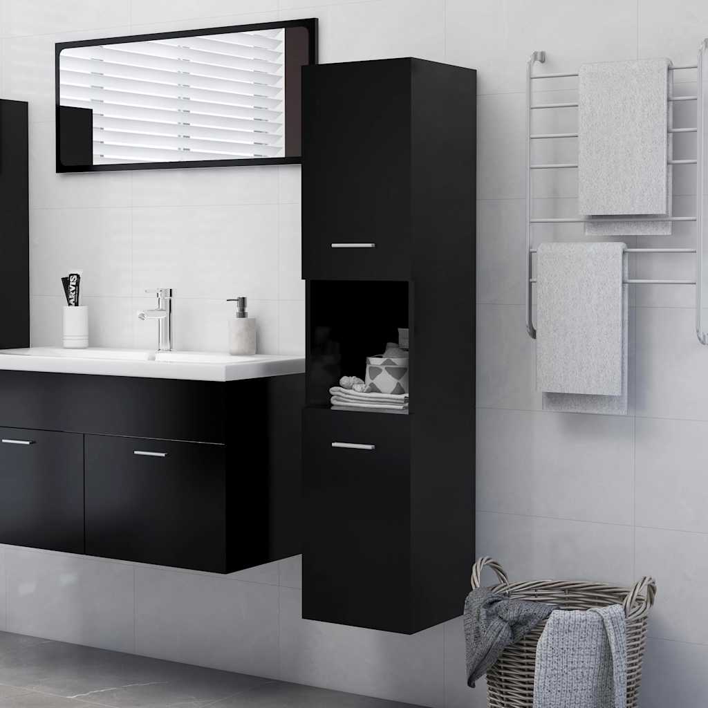 Badezimmerschrank Weiß 30x30x130 cm Holzwerkstoff