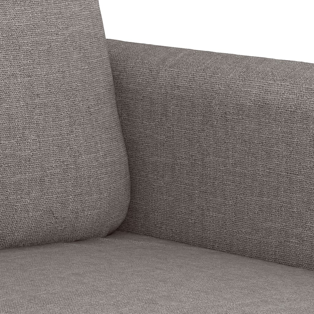 3-tlg. Sofagarnitur mit Kissen Braun Stoff