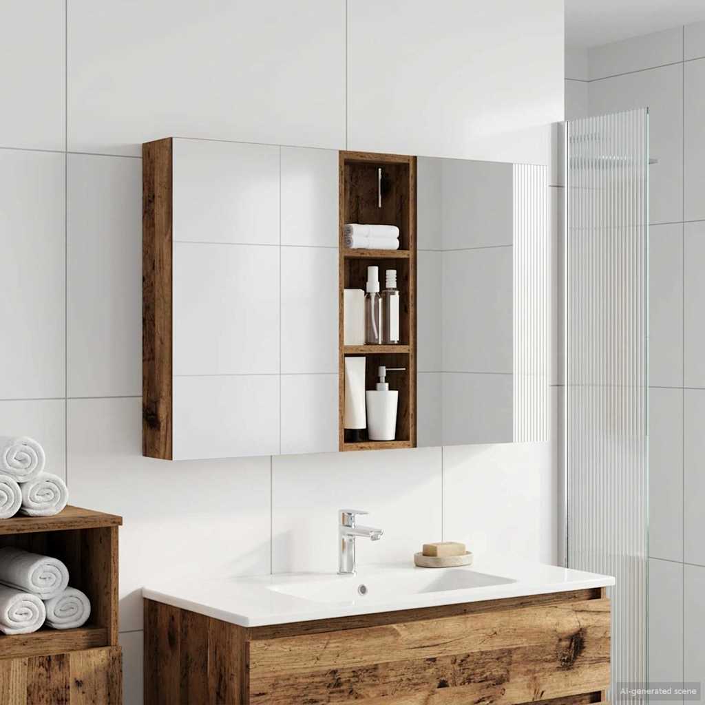 Badezimmerschrank-Set 3 pcs 80 x 10,5 x 50 cm Holzwerkstoff