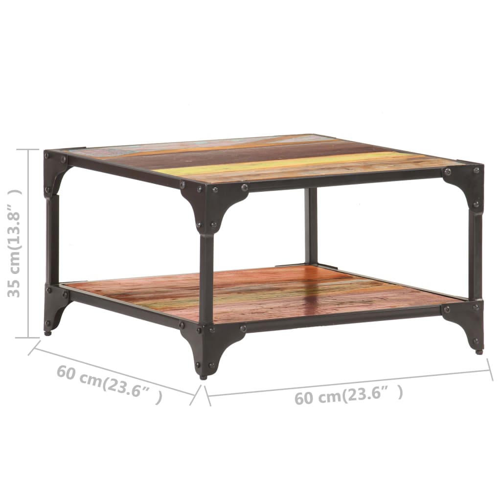 Couchtisch 40x40x36 cm Raues Mango-Massivholz