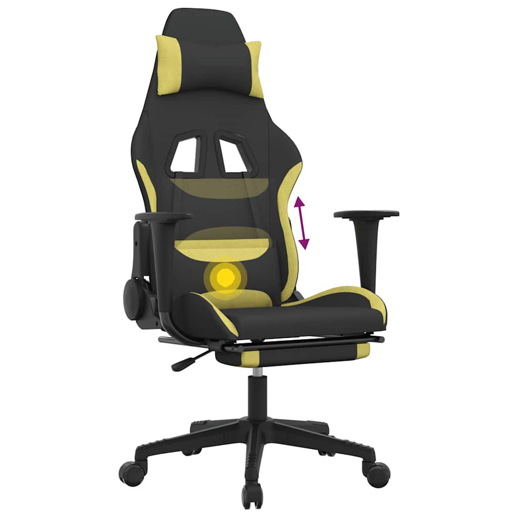 Gaming-Stuhl mit Massagefunktion Schwarz und Creme Stoff