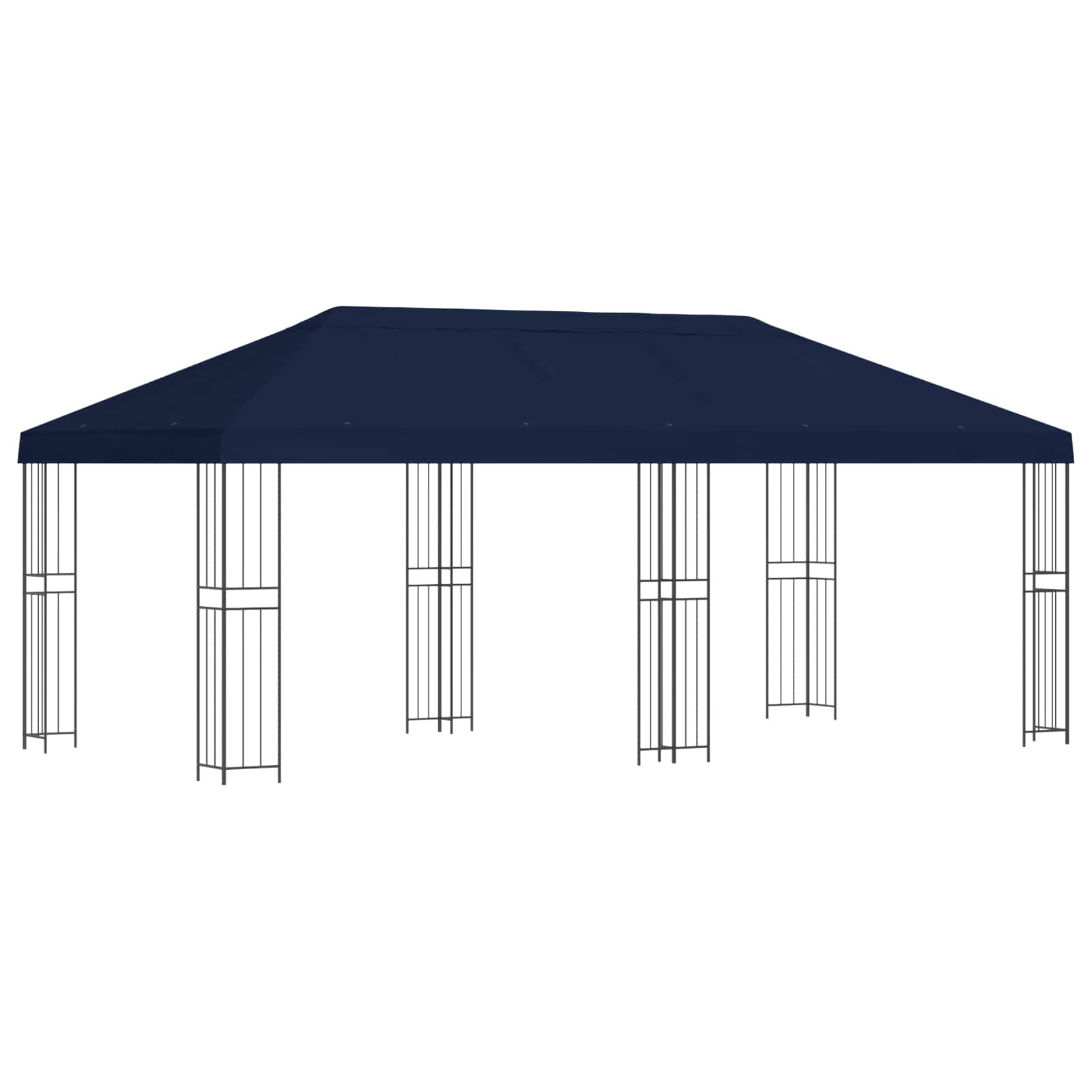 Pavillon mit Seitenwänden 6 x 3 m Beige Polyester und Stahl 190